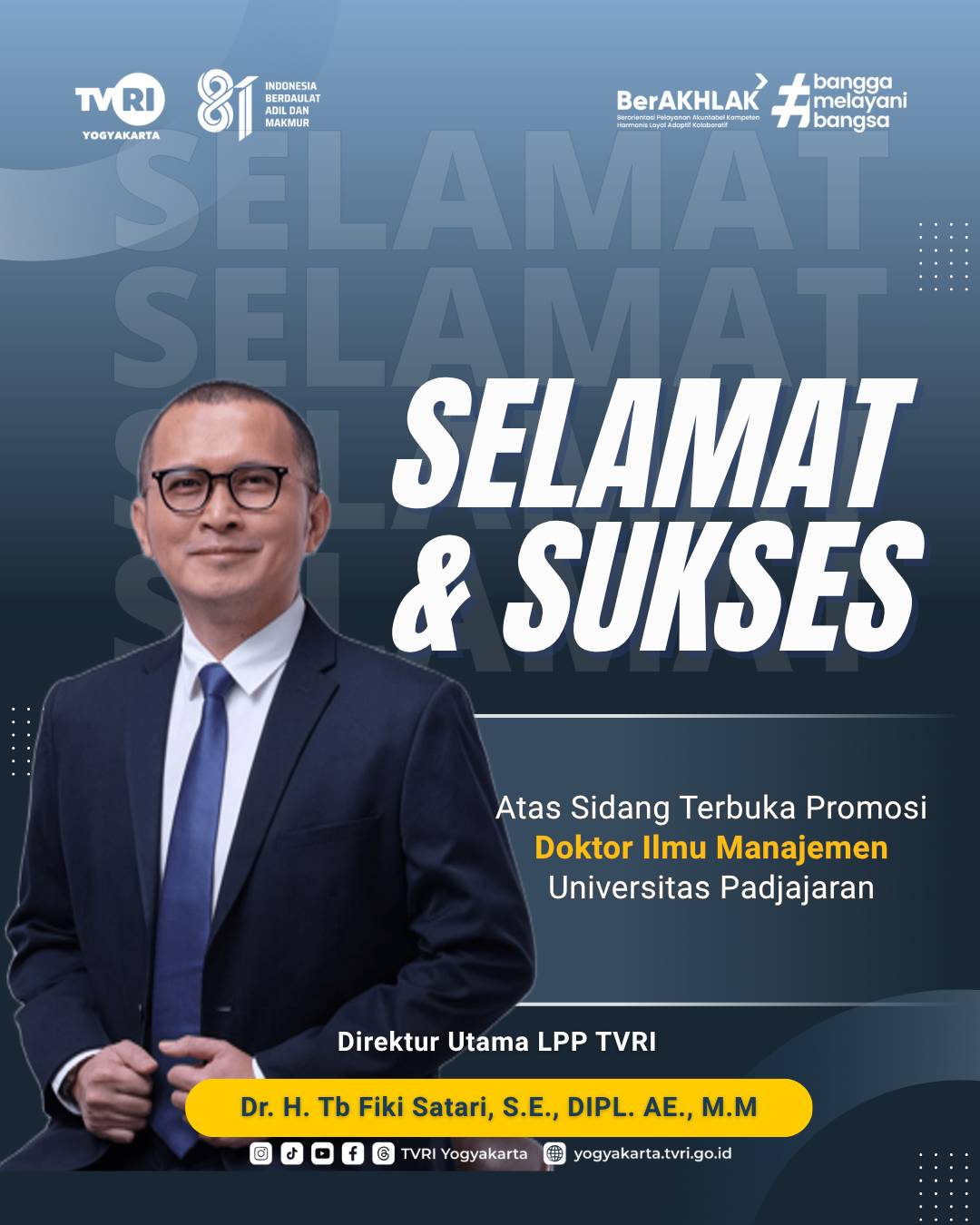 SELAMAT DAN SUKSES ATAS SIDANG TERBUKA PROMOSI DOKTOR ILMU MANAJEMEN UNDIP