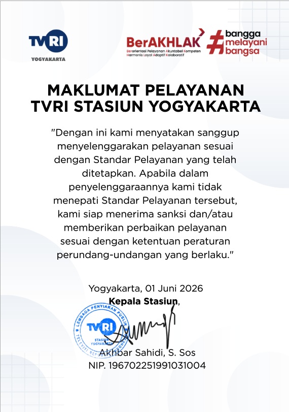 Informasi Maklumat Pelayanan TVRI Stasiun Yogyakarta